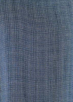 linen cotton mix 3/4 length side pleated sleeveless dress