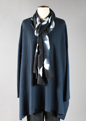 cashmere linen mix slim sleeve bateau neck dps sweater - long
