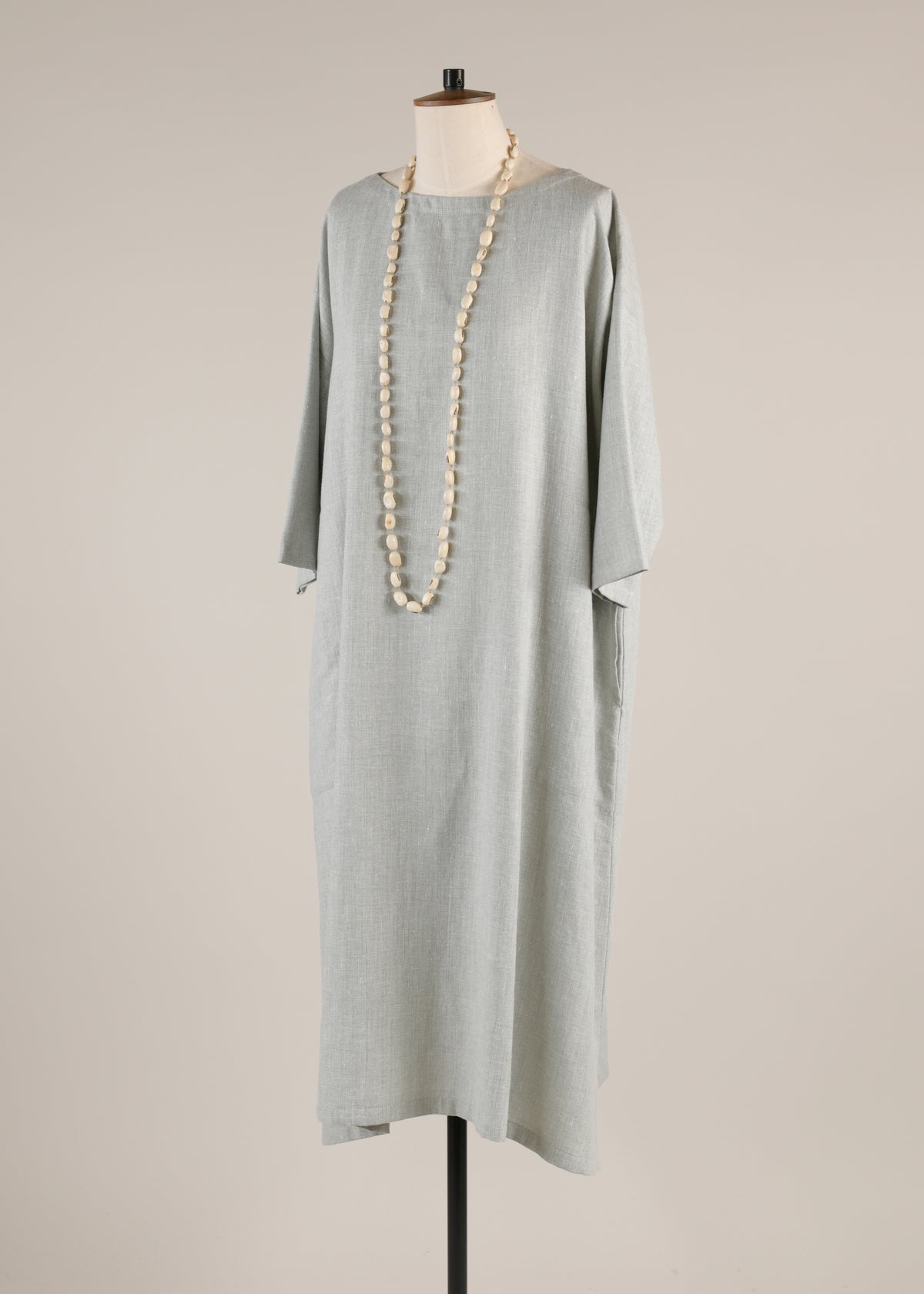 3/4 sleeve wide a-line scoop neck dress