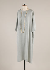 3/4 sleeve wide a-line scoop neck dress