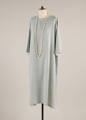 3/4 sleeve wide a-line scoop neck dress