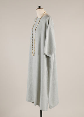 3/4 sleeve wide a-line scoop neck dress