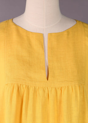 linen slit neck peasant smock - long plus