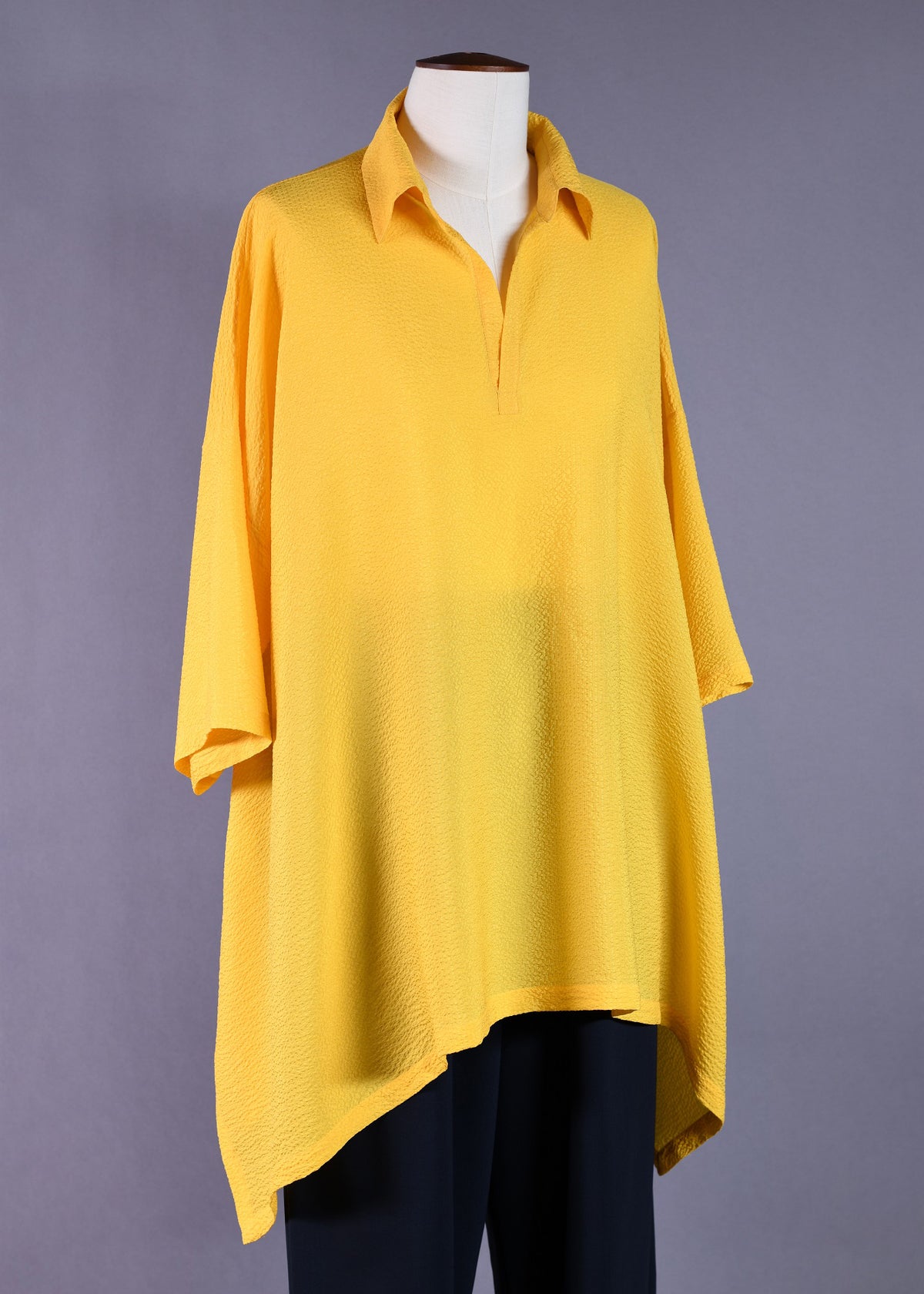 dps top with collar and front placket opening - long