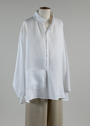 sloped shldr wide a-line pleated col smock - long