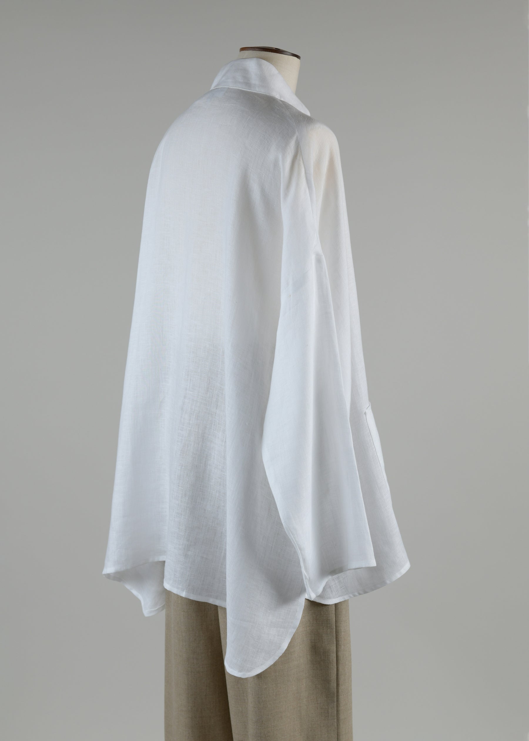 sloped shldr wide a-line pleated col smock - long