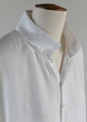 sloped shldr wide a-line pleated col smock - long