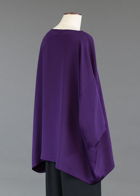 silk 3/4 sleeve bateau neck tunic - long (tincture)