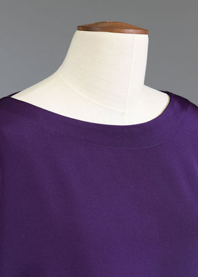 silk 3/4 sleeve bateau neck tunic - long (tincture)