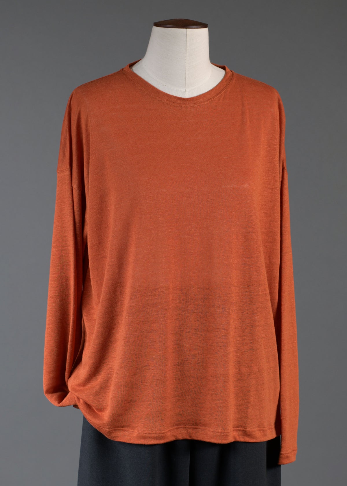 long sleeve smaller boat neck t-shirt - mid plus