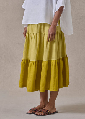 handkerchief linen two tone petticoat skirt (dijon mix)