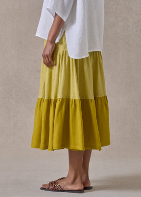 handkerchief linen two tone petticoat skirt (dijon mix)
