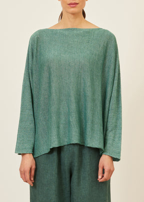 linen sideways knitted sweater - mid