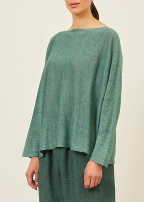 linen sideways knitted sweater - mid