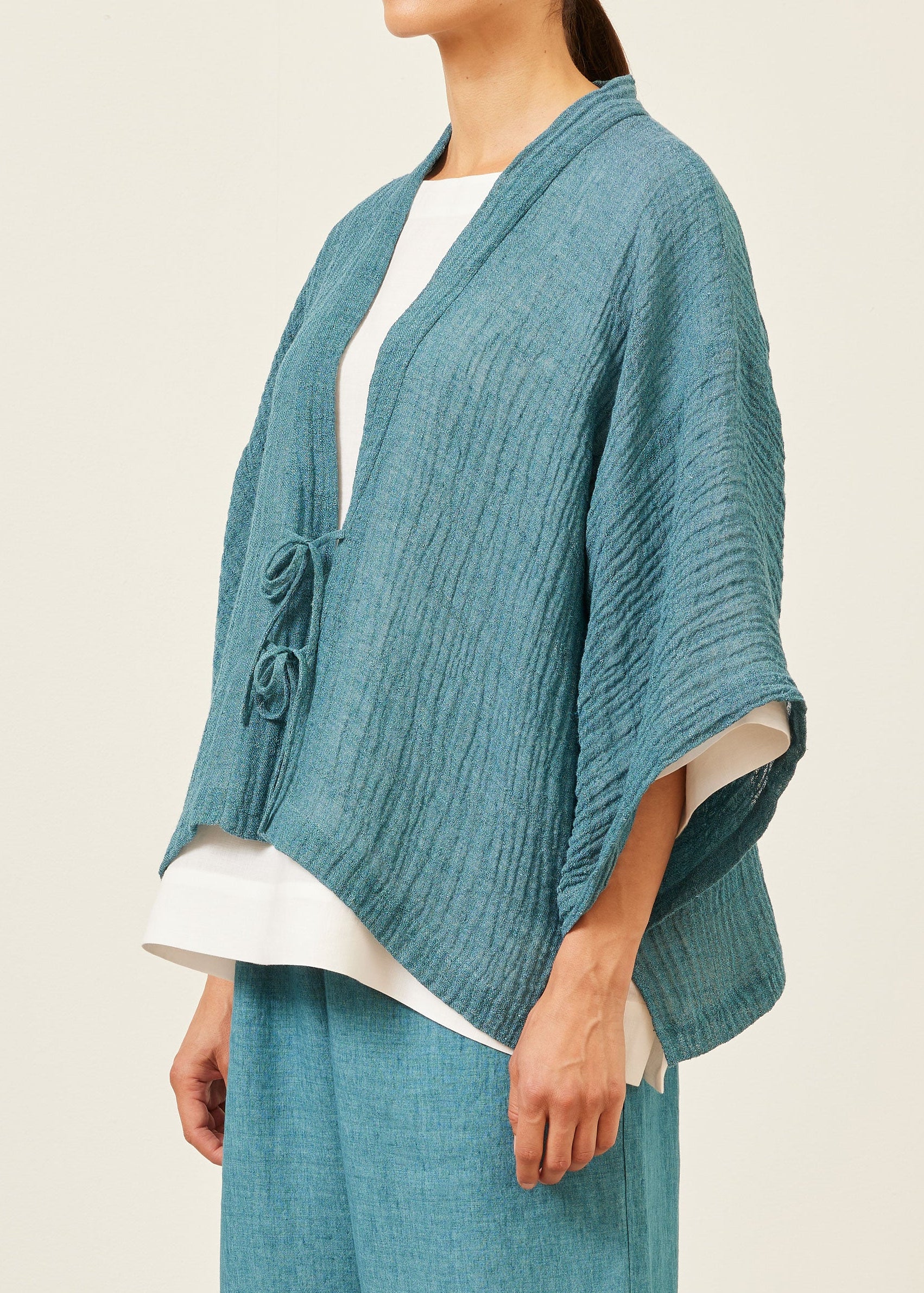 linen gauze shanghai jacket - mid (darkturquoise)