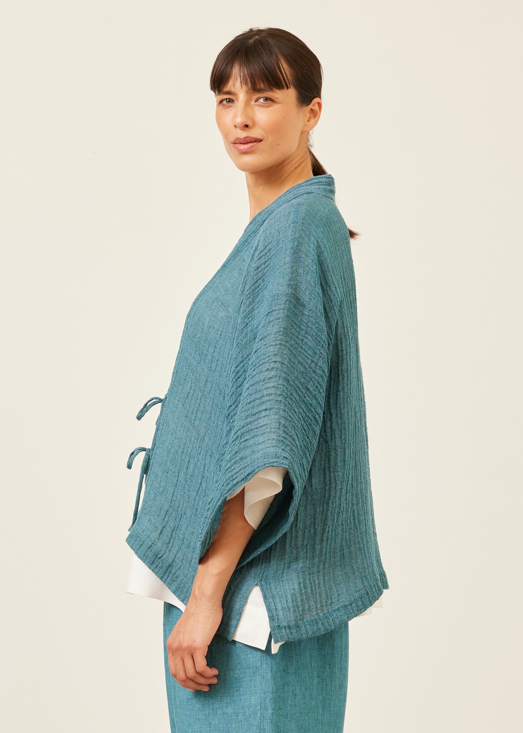 linen shanghai jacket - mid