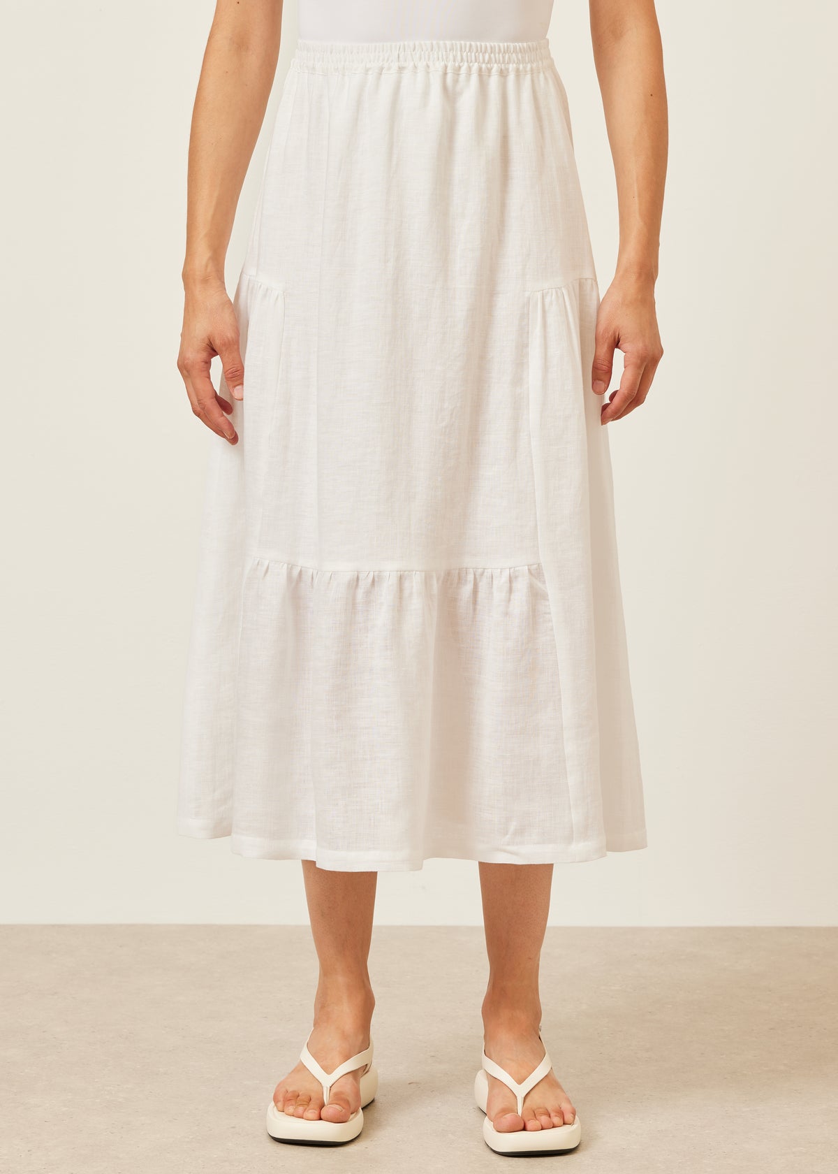 linen tiered petticoat skirt