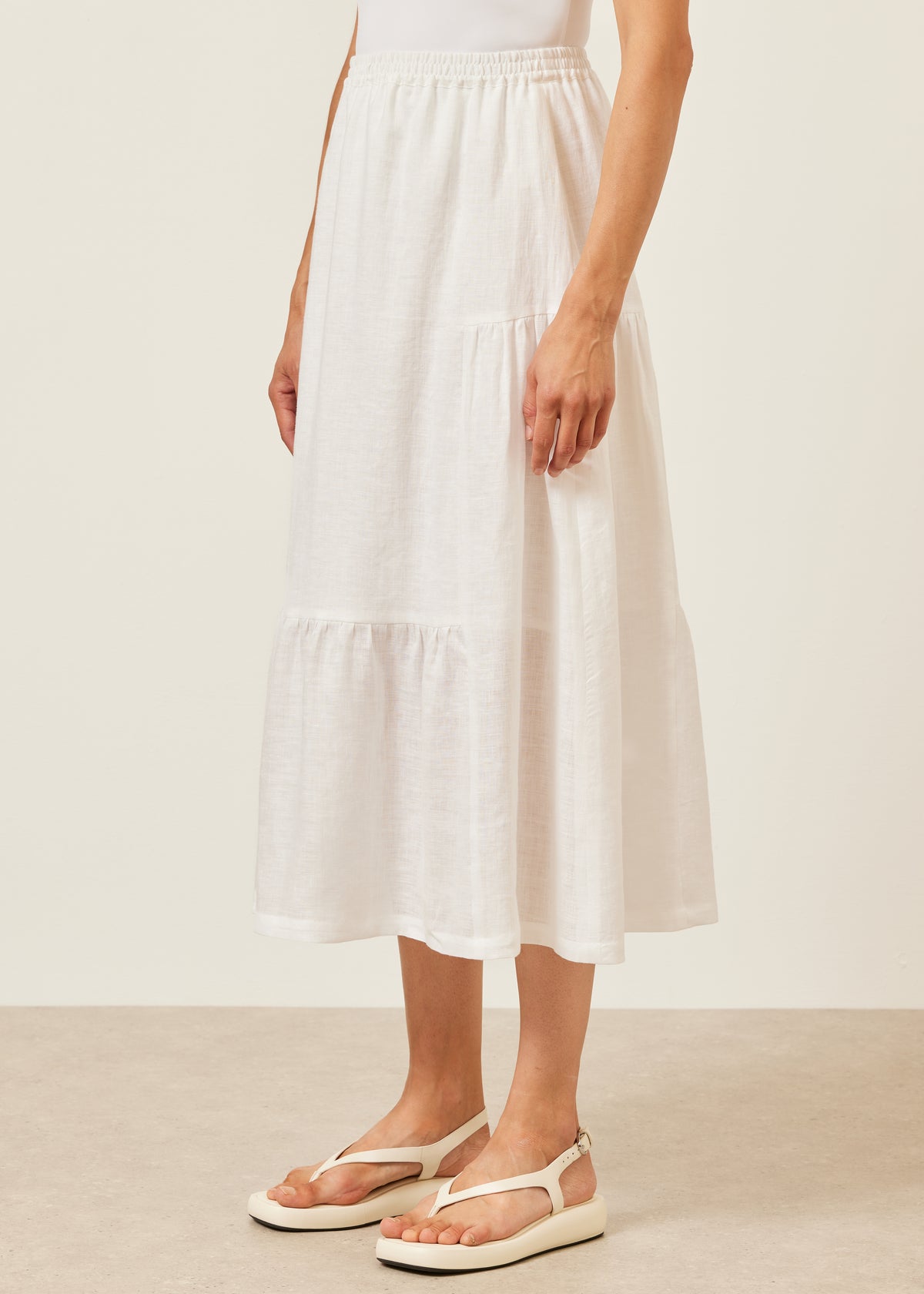linen tiered petticoat skirt