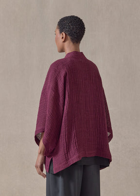 linen gauze shanghai jacket - mid (cochineal)