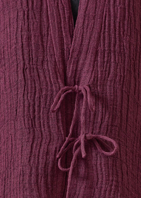 linen gauze shanghai jacket - mid (cochineal)