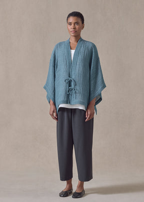 linen gauze shanghai jacket - mid (darkturquoise)