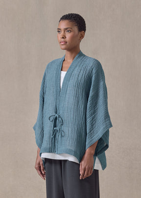 linen gauze shanghai jacket - mid (darkturquoise)