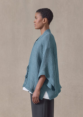 linen gauze shanghai jacket - mid (darkturquoise)