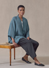 linen gauze shanghai jacket - mid (darkturquoise)