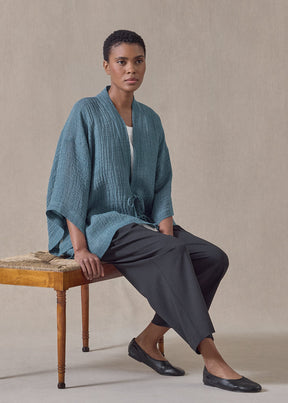 linen gauze shanghai jacket - mid (darkturquoise)
