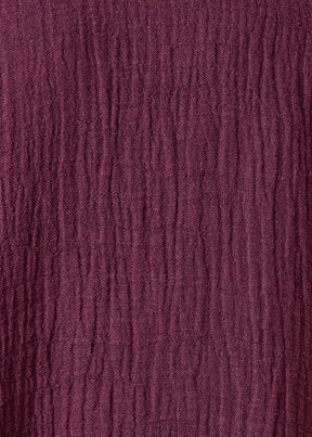 linen gauze wide short sleeve scrunch shawl abbaya coat (cochineal)
