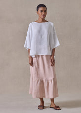 linen tiered petticoat skirt (rosepowder)