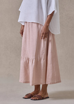 linen tiered petticoat skirt (rosepowder)