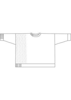 cotton linen mix  round neck sweater - long
