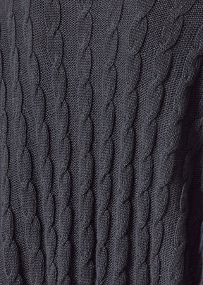 cotton linen mix  round neck sweater - long