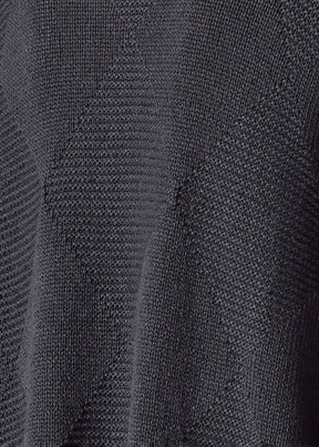 cotton linen mix  3/4 width round neck sweater - mid plus
