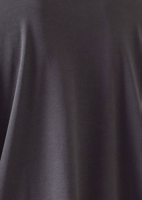 cotton jersey round neck 3/4 sleeve top with hembands - mid plus