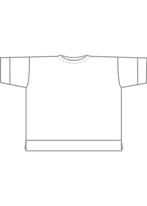 cotton jersey round neck 3/4 sleeve top with hembands - long