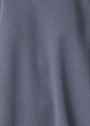 cotton jersey round neck 3/4 sleeve top with hembands - long