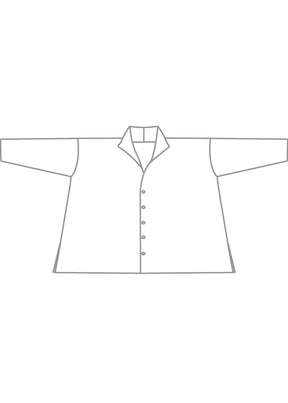 silk wide a-line shirt with open standup collar  - mid plus