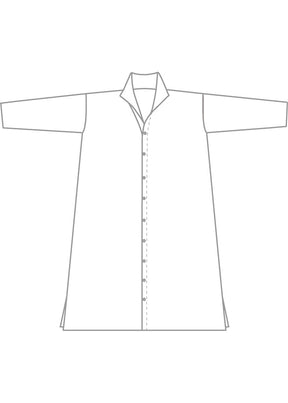 silk wide a-line shirt dress with open standup collar