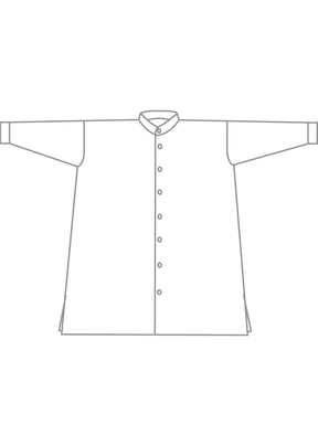 silk wide a-line collarless - very long with slits
