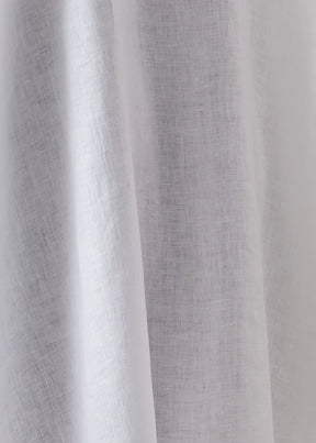 linen wide a-line collarless classic shirt - long plus