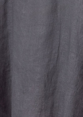 linen sloped shoulder wide a-line scoop neck top - long