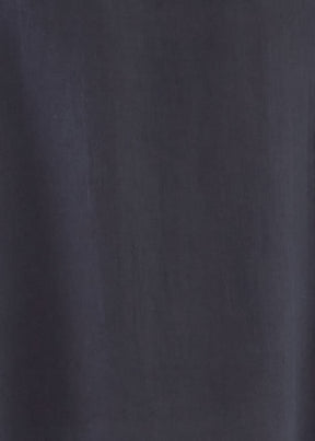 linen sloped shoulder wide a-line short sleeve scoop neck dress