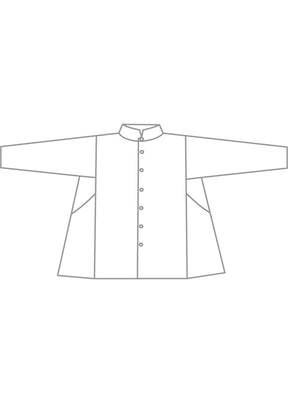 linen caucasus jacket with notch collar - long