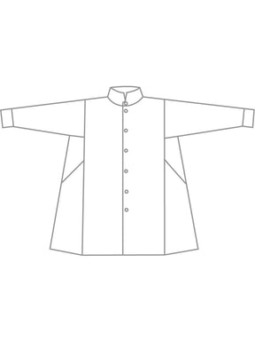 linen caucasus shirt with notch collar - long plus