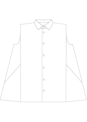 linen caucasus shirt with collar - long