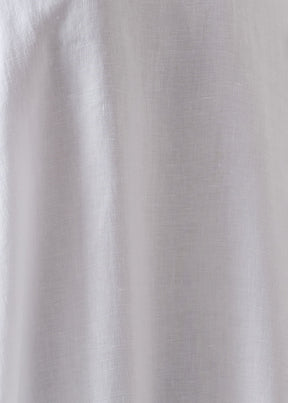linen sleeveless caucasus shirt with notch collar - long