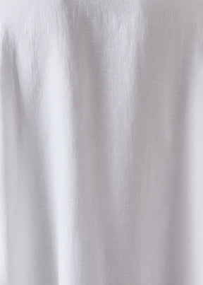 linen sleeveless caucasus shirt dress with notch collar