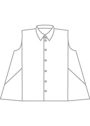 linen sleeveless caucasus shirt with collar - long